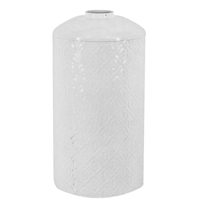 Metalen vaas wit patroon