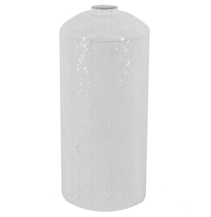 Metalen vaas wit patroon