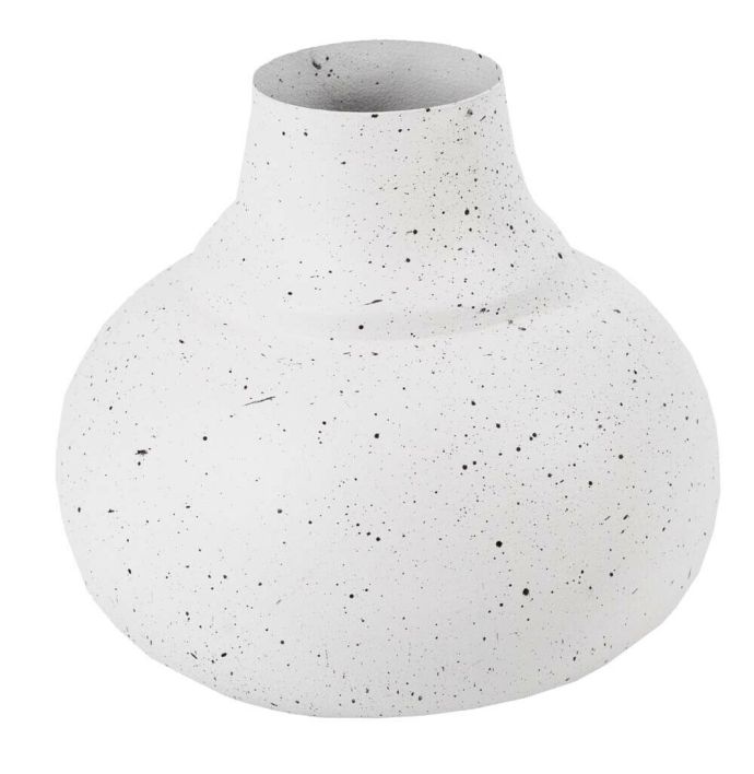 Metalen vaas white dots