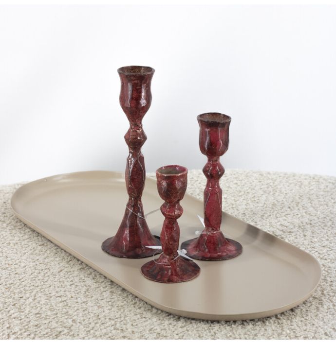 Metalen kaarsenstandaard Lumen mulberry