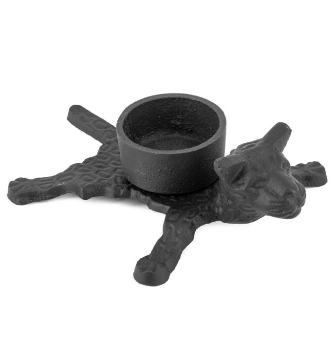 Kaarsenstandaard luipaard zwart