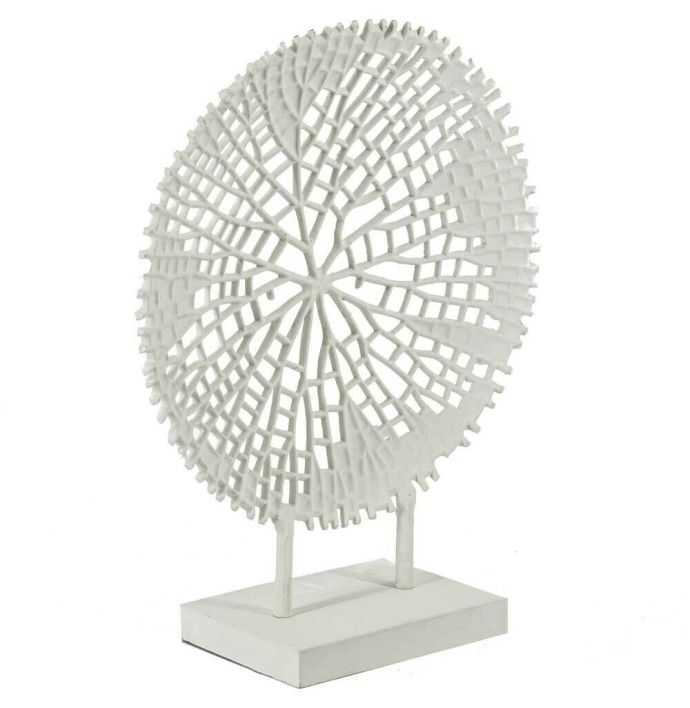 Ornament metaal coral wit