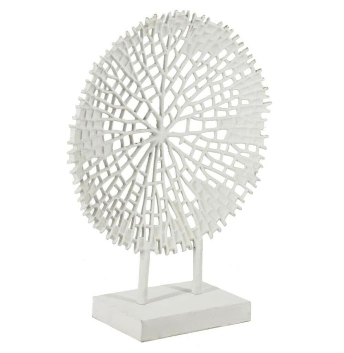 Ornament metaal coral wit