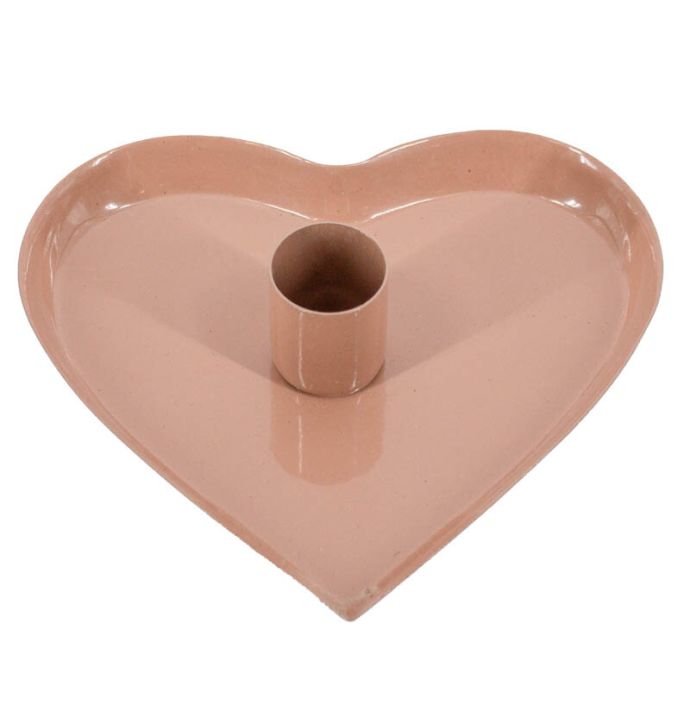 Kaarsenstandaard hart roze
