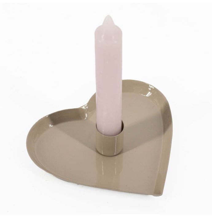 Kaarsenstandaard hart beige
