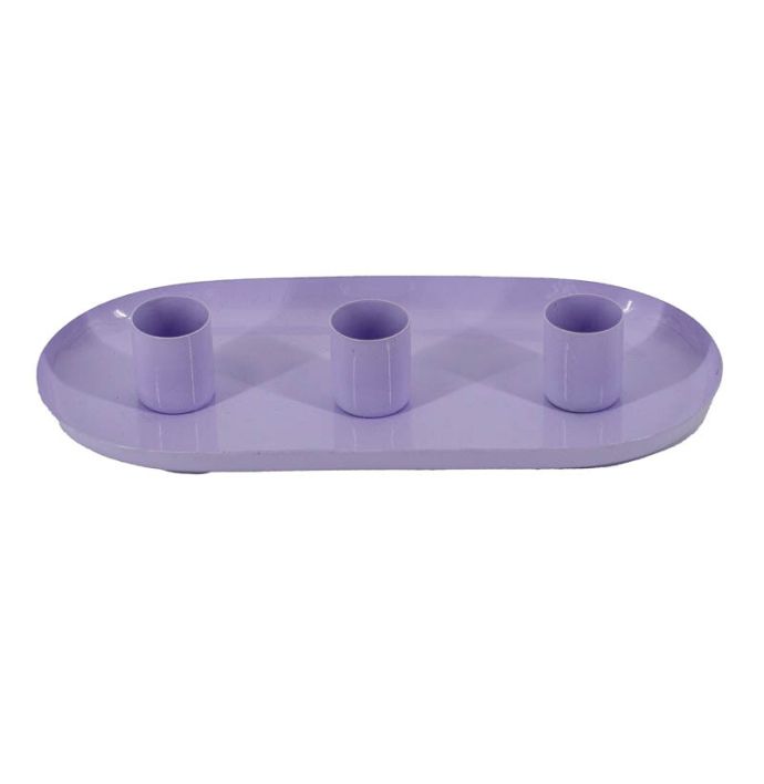 Kaarsenstandaard ovaal lila  