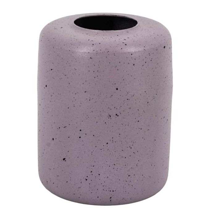 Metalen vaas lila dots 