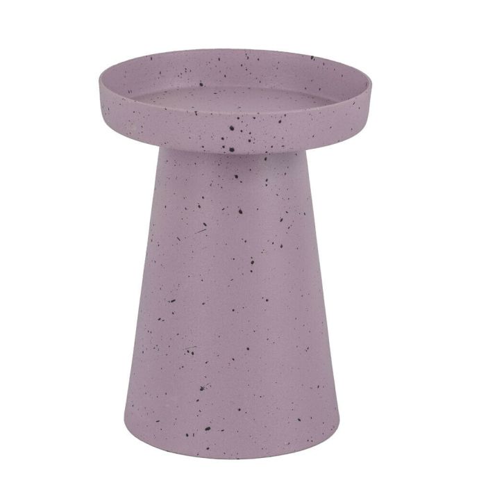 Metalen kaarsenstandaard lila dots