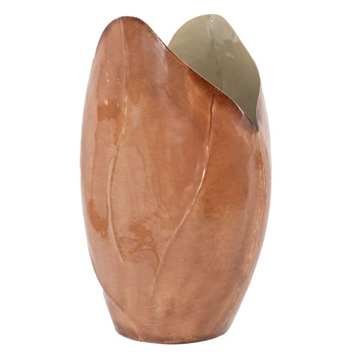 Metalen vaas Flower amber