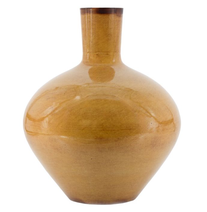 Metalen vaas mustard