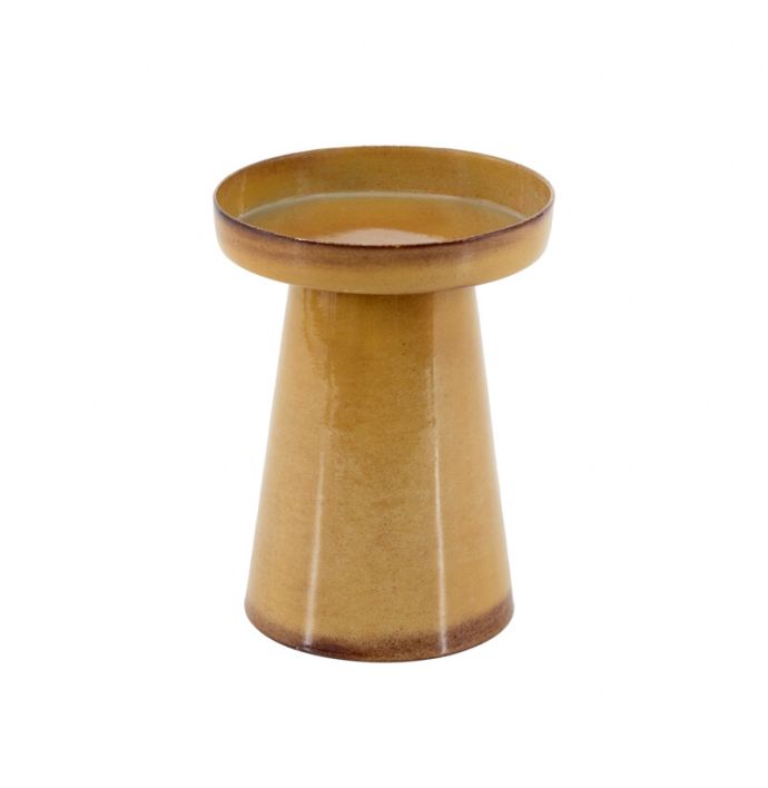 Metalen kaarsenstandaard mustard