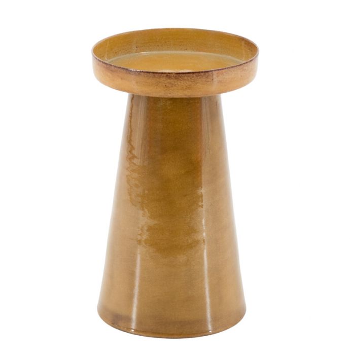 Metalen kaarsenstandaard mustard