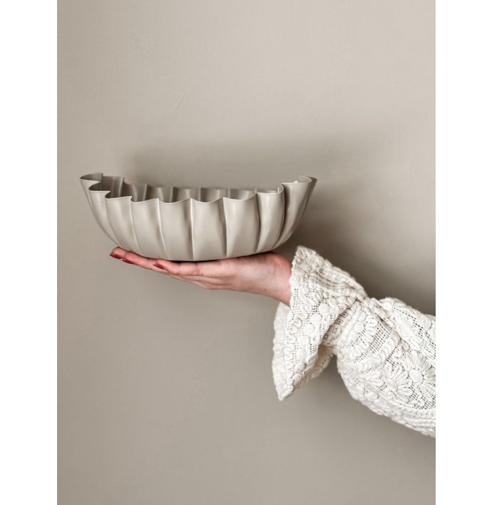 Metalen schaaltje ribbel sand