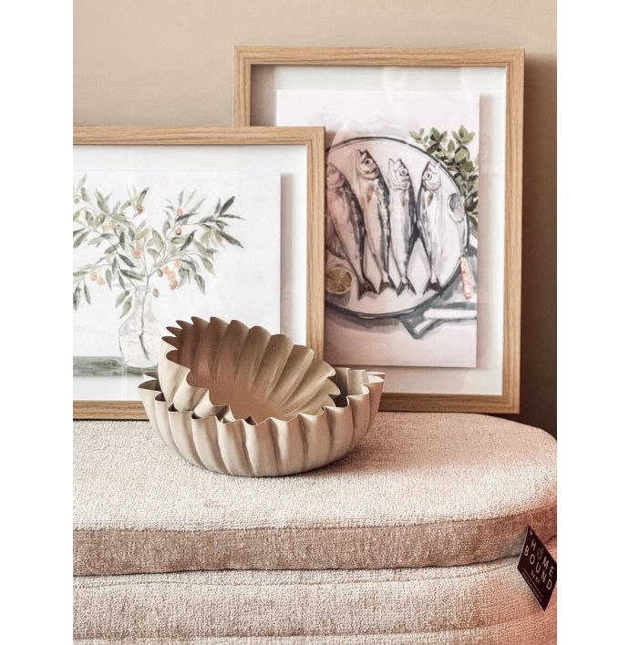 Metalen schaaltje ribbel sand