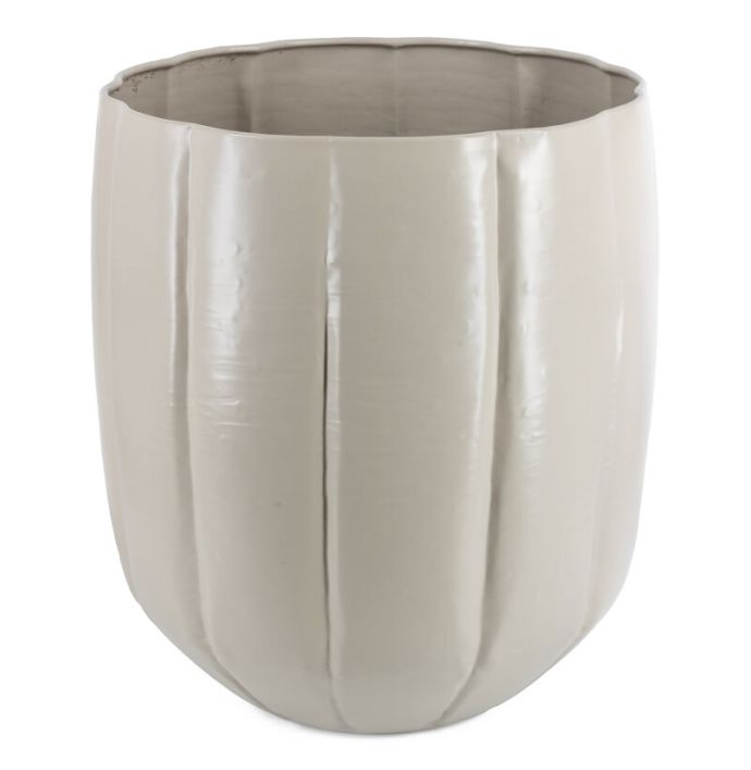 Metalen bloempot sand