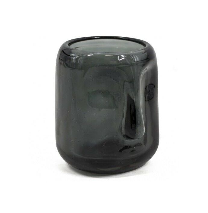 Waxinelichthouder gezicht antraciet