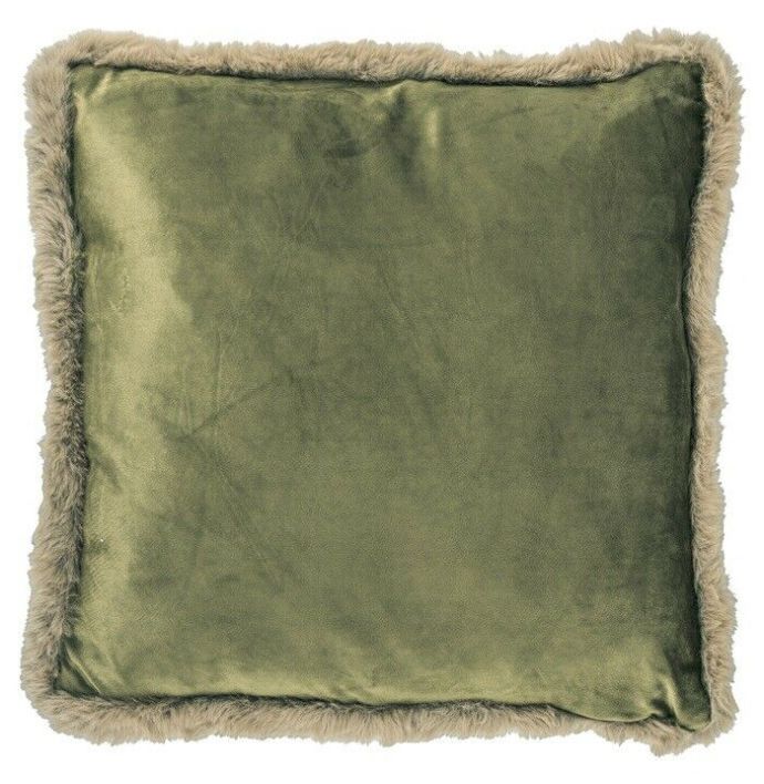 Kussen velours army green
