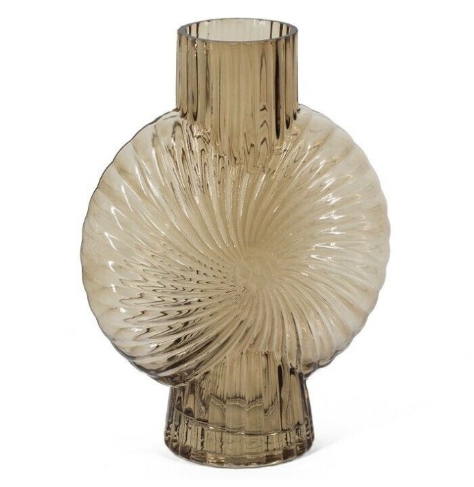 Glazen vaas schelp roest