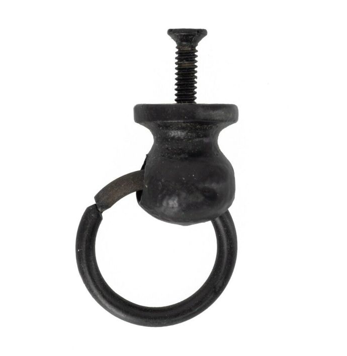 Knopje metaal zwart met ring