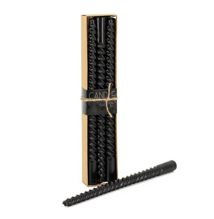 Candle Junkie doosje spiraalkaarsen zwart