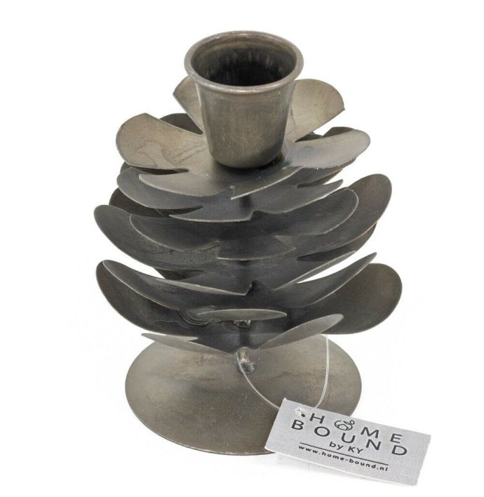 Kaarsenstandaard dennenappel antraciet