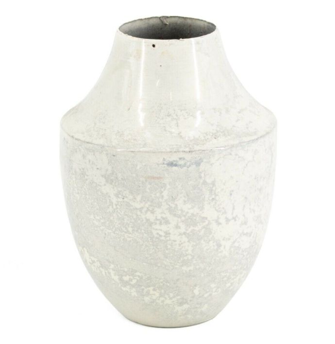Metalen vaas wit