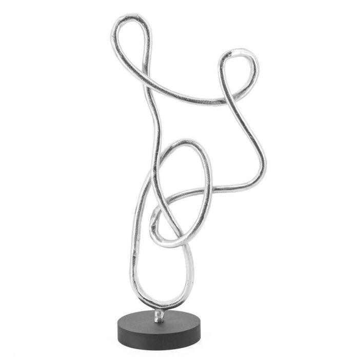 Decoratie beeld metaal knoop zilver