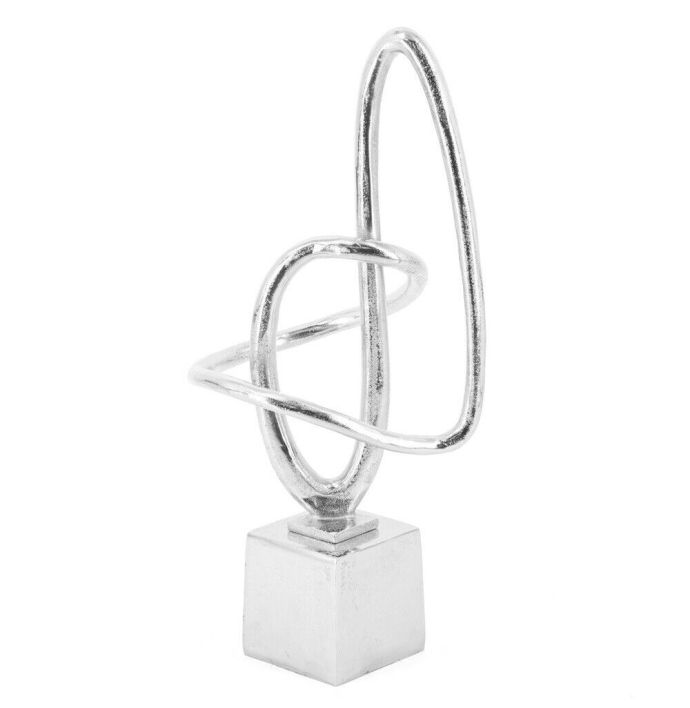 Decoratie beeld metaal krul zilver