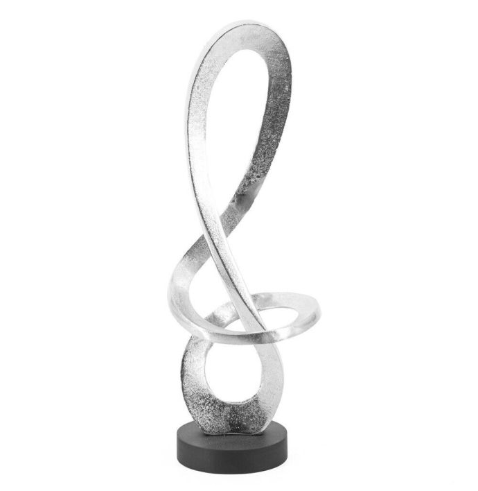 Decoratie beeld metaal krul plat zilver