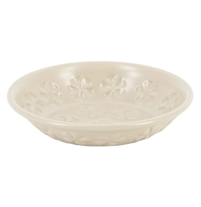 Schaaltje metaal bloemen zand