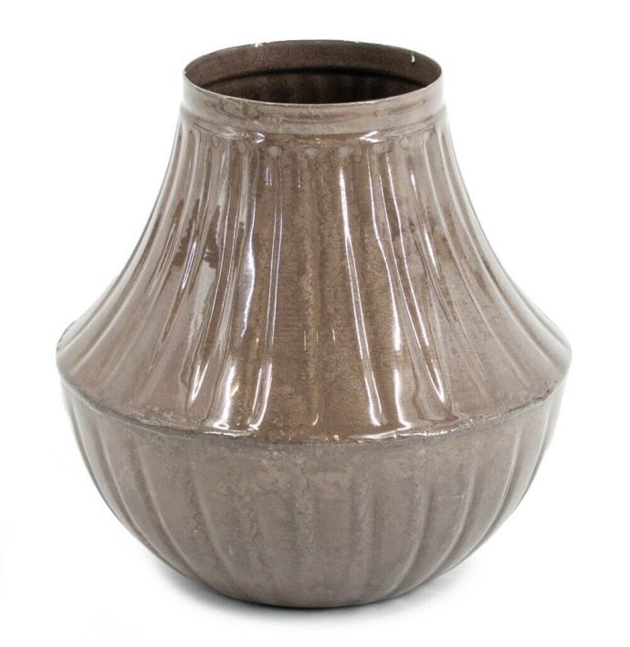 Vaas metaal brown marble