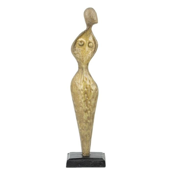 Decoratiebeeld persoon abstract metaal goud