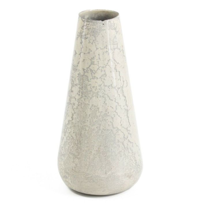 Vaas metaal white marble