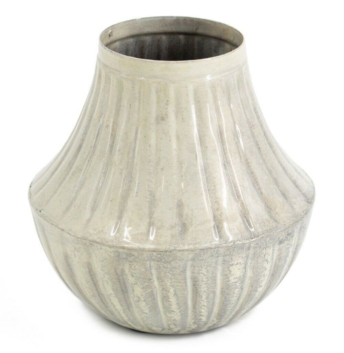 Vaasje metaal white marble