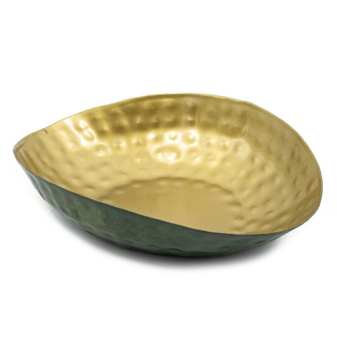 Tray metaal druppel groen met goud