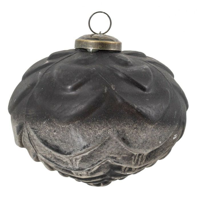 Glazen kerstbal ombre matt black