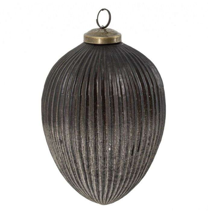 Glazen kerstbal ombre matt black