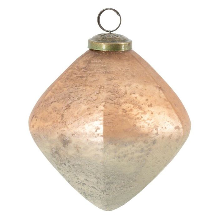 Glazen kerstbal ombre blush