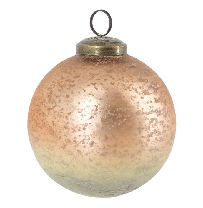 Glazen kerstbal ombre blush