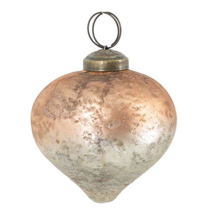 Glazen kerstbal ombre blush