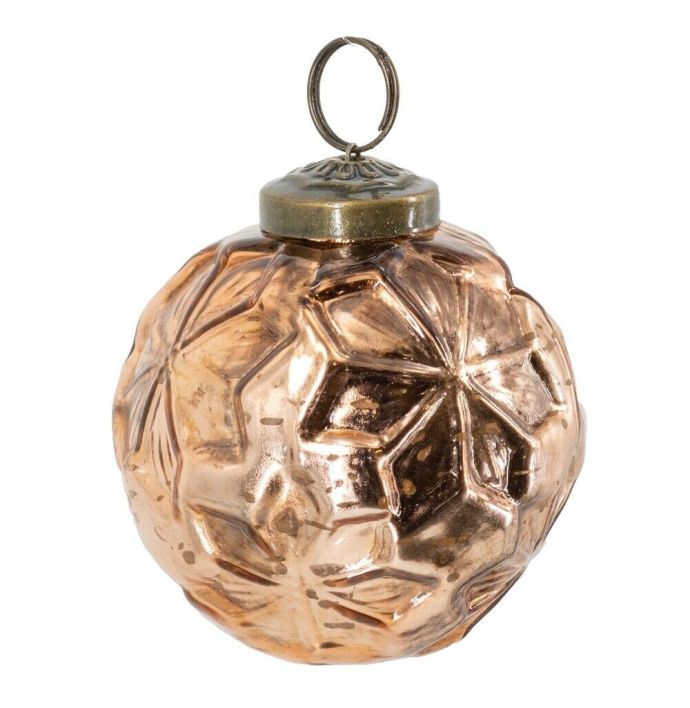 Glazen kerstbal copper
