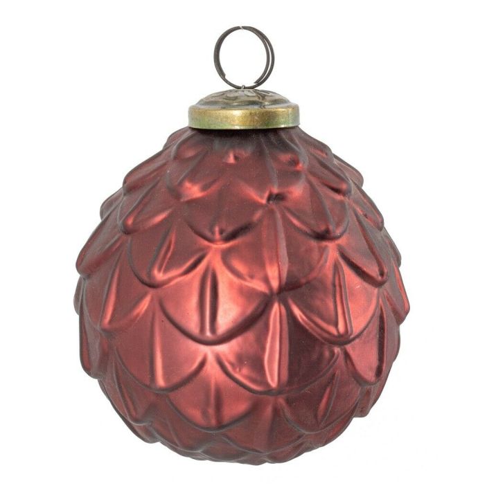 Glazen kerstbal burgundy