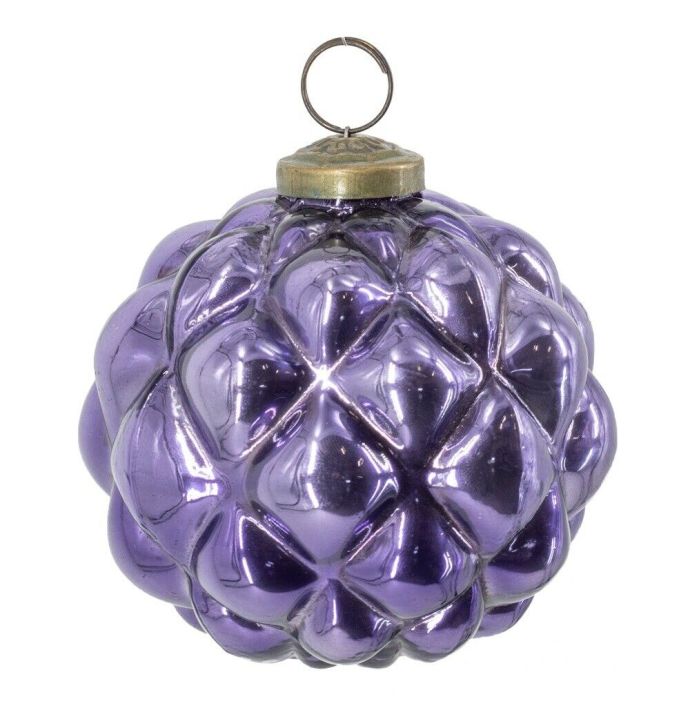 Glazen kerstbal paars