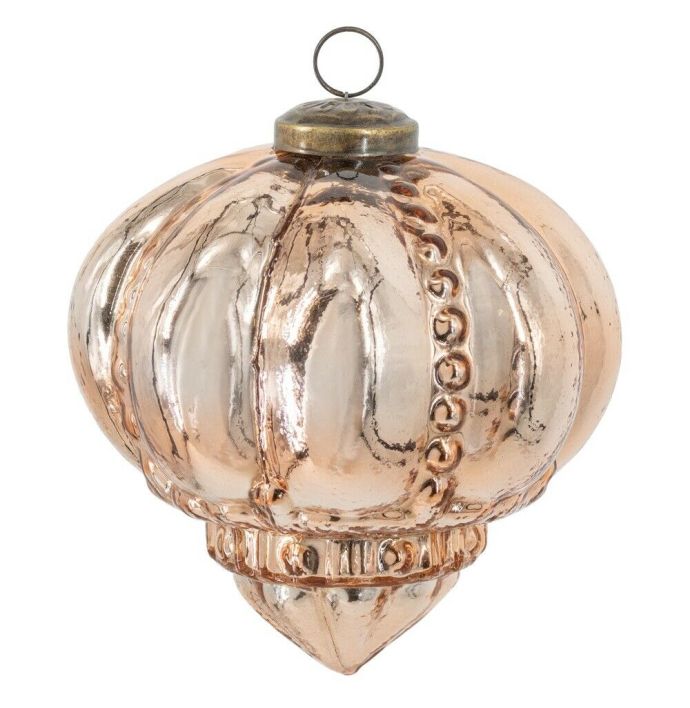 Glazen kerstbal XL copper
