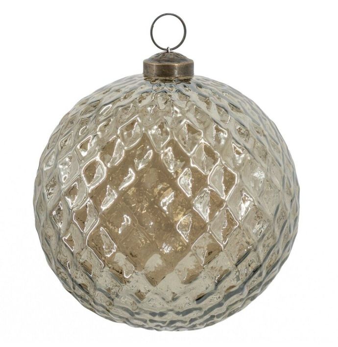 Glazen kerstbal black smoke