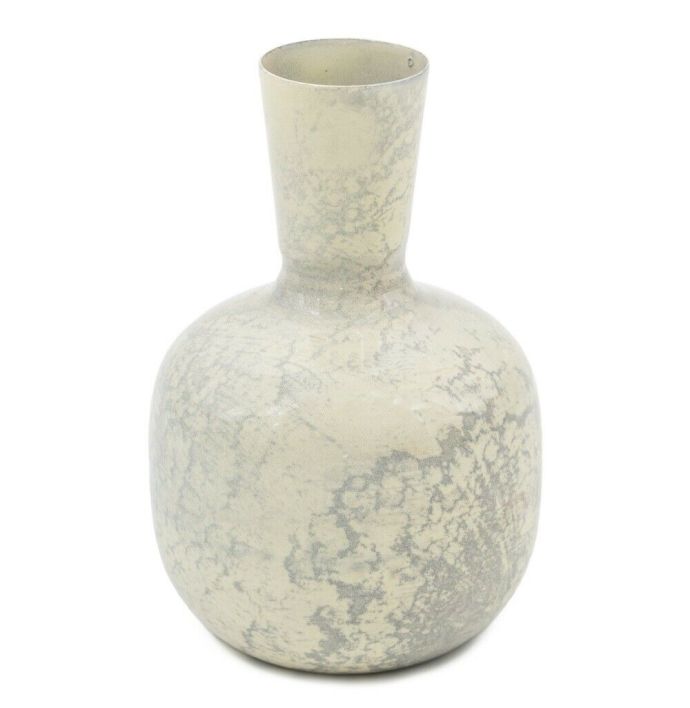 Vaasje metaal white marble