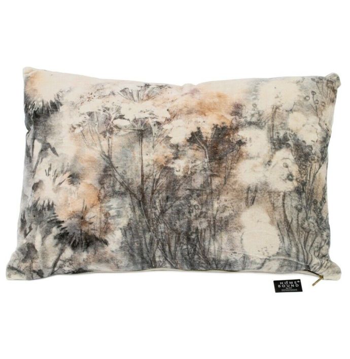 Kussen velvet bloemen