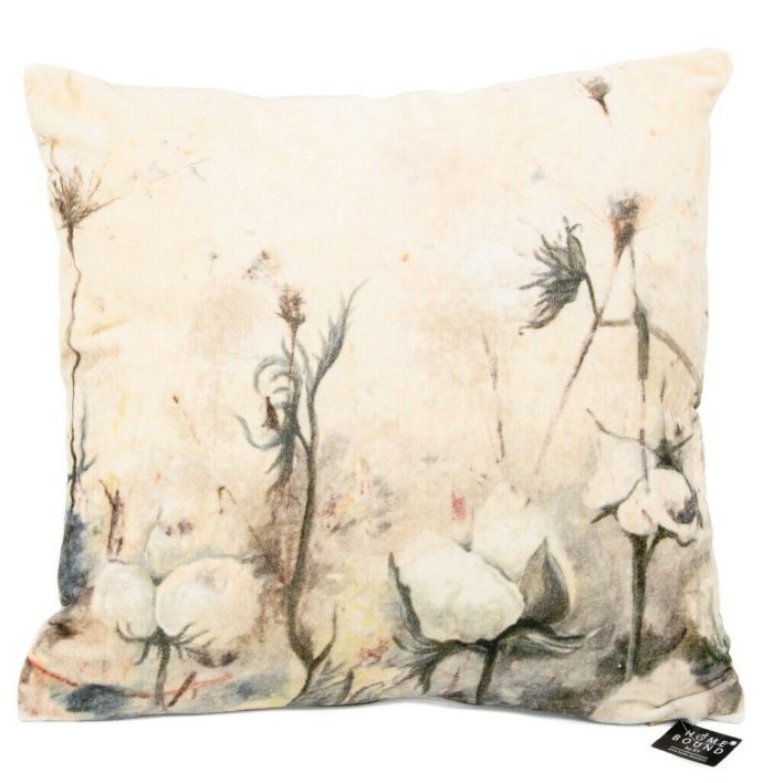 Kussen velvet bloemen