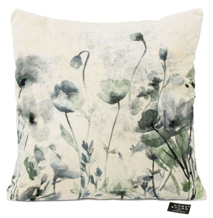 Kussen velvet bloemen
