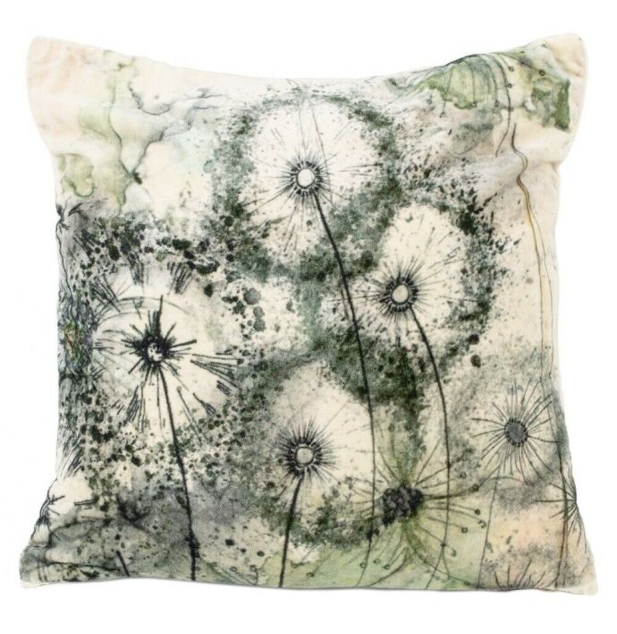 Kussen velvet paardenbloemen